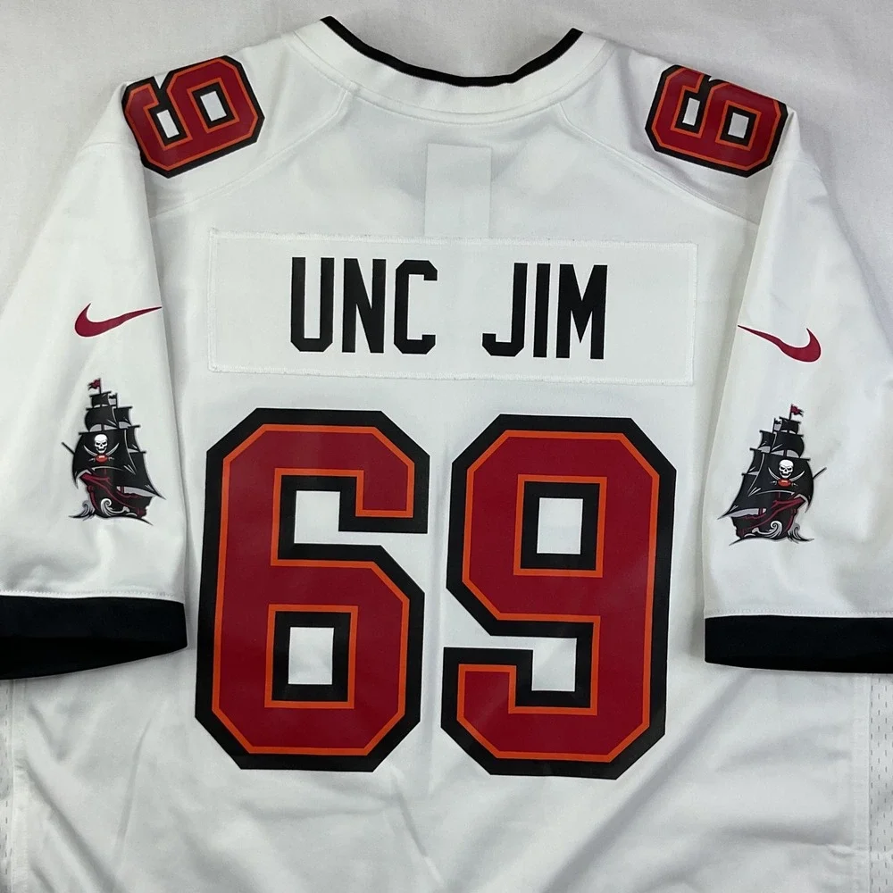 Nike NFL Tampa Bay Buccaneers Custom UNC JIM 69 Jersey Mens XL White 67NM-8B